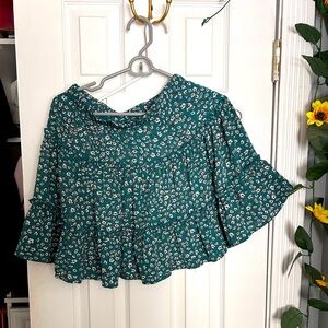 Floral green skirt
